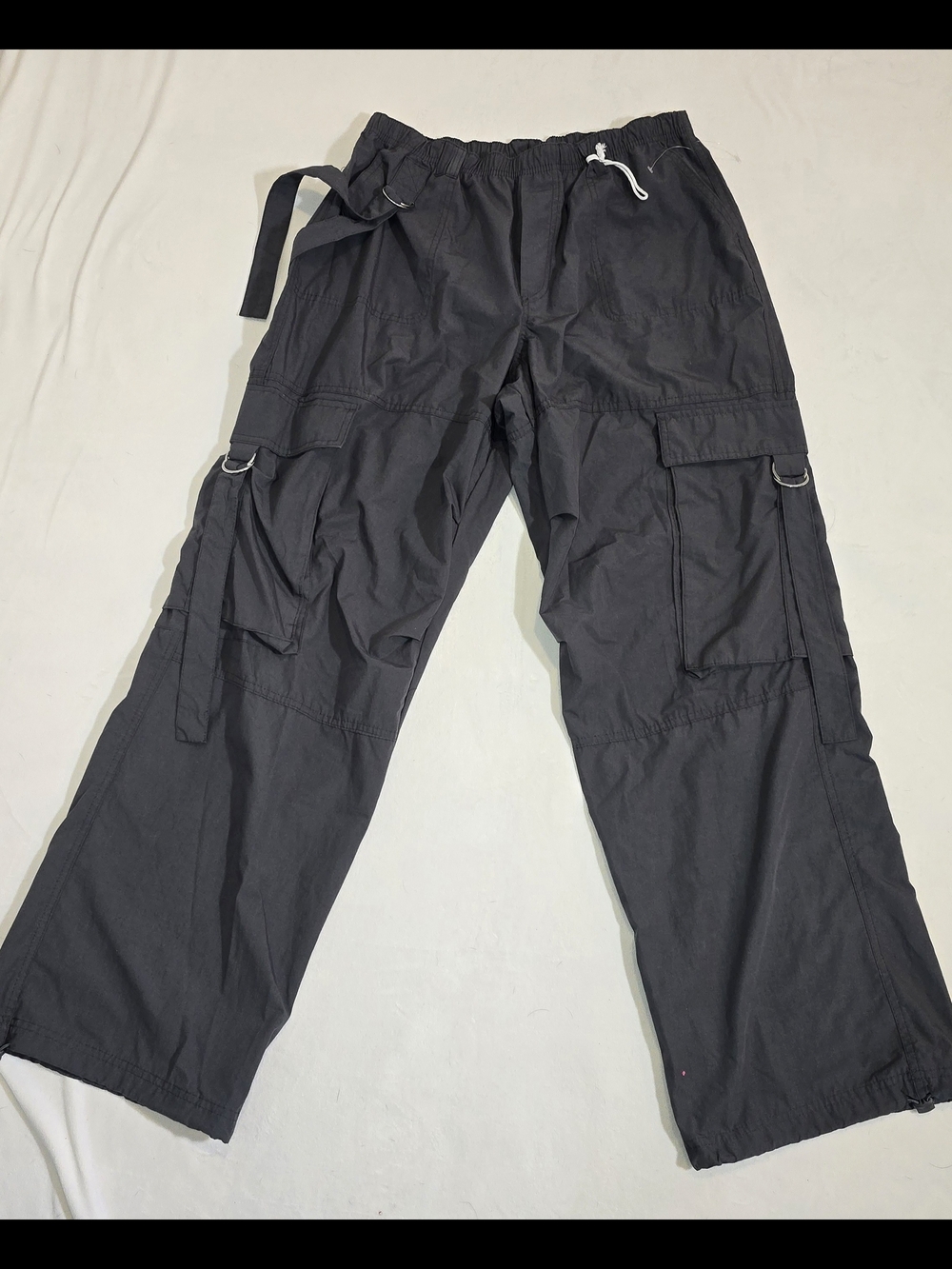 Wide-Leg Cargo Pant Charcoal Grey Rave Skater Y2k 90s Club Festival Large